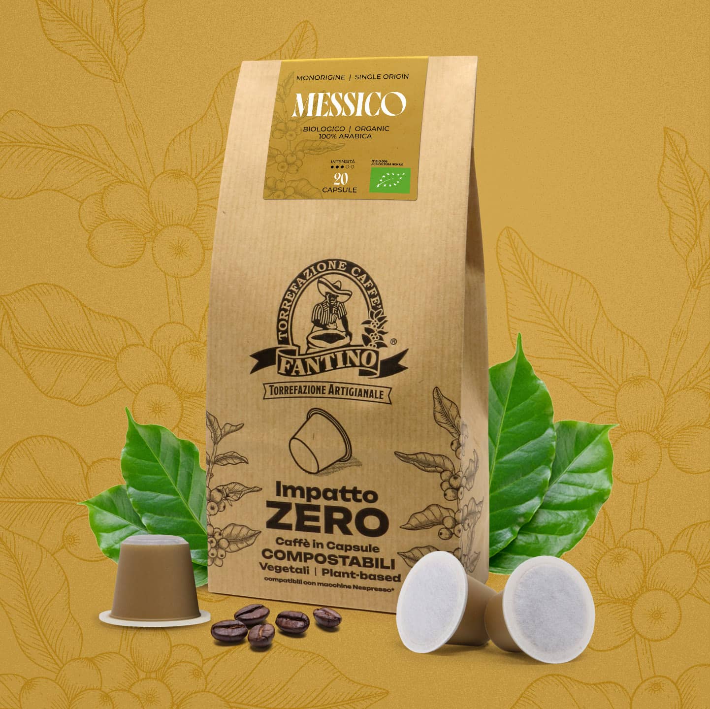 Caffè Fantino Impatto ZERO Messico Capsules Compostables Compatibles Nespresso