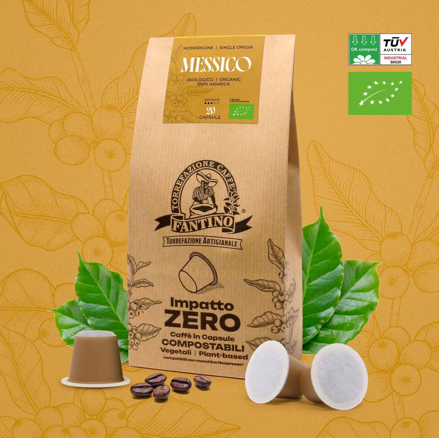 Impatto Zero Messico 20 capsules compostables Caffè Fantino