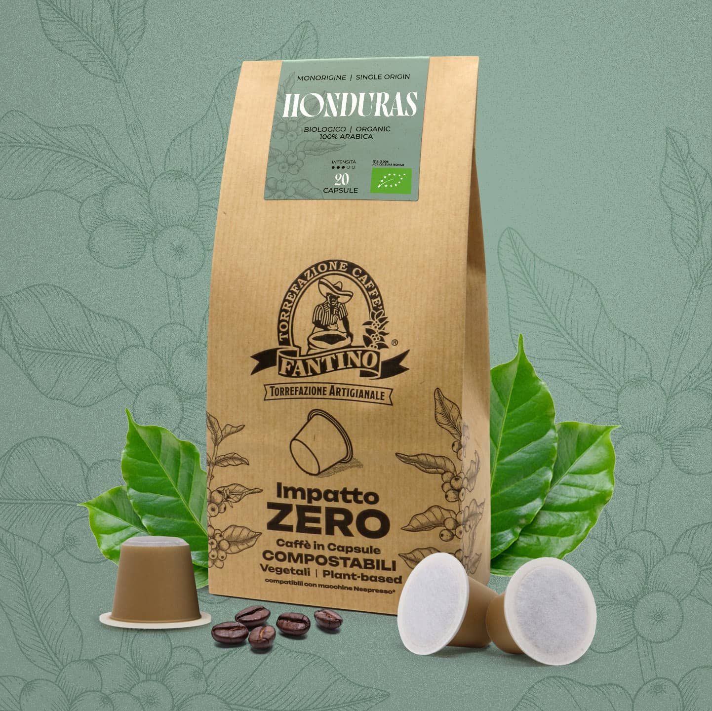 Caffè Fantino Impatto ZERO Honduras Capsules Compostables Compatibles Nespresso