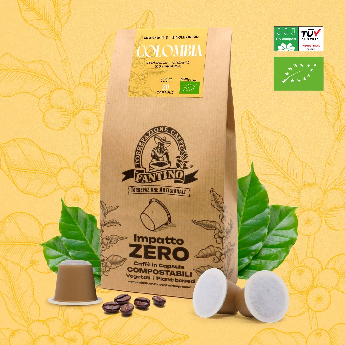Impatto Zero Colombia 20 capsules compostables Caffè Fantino