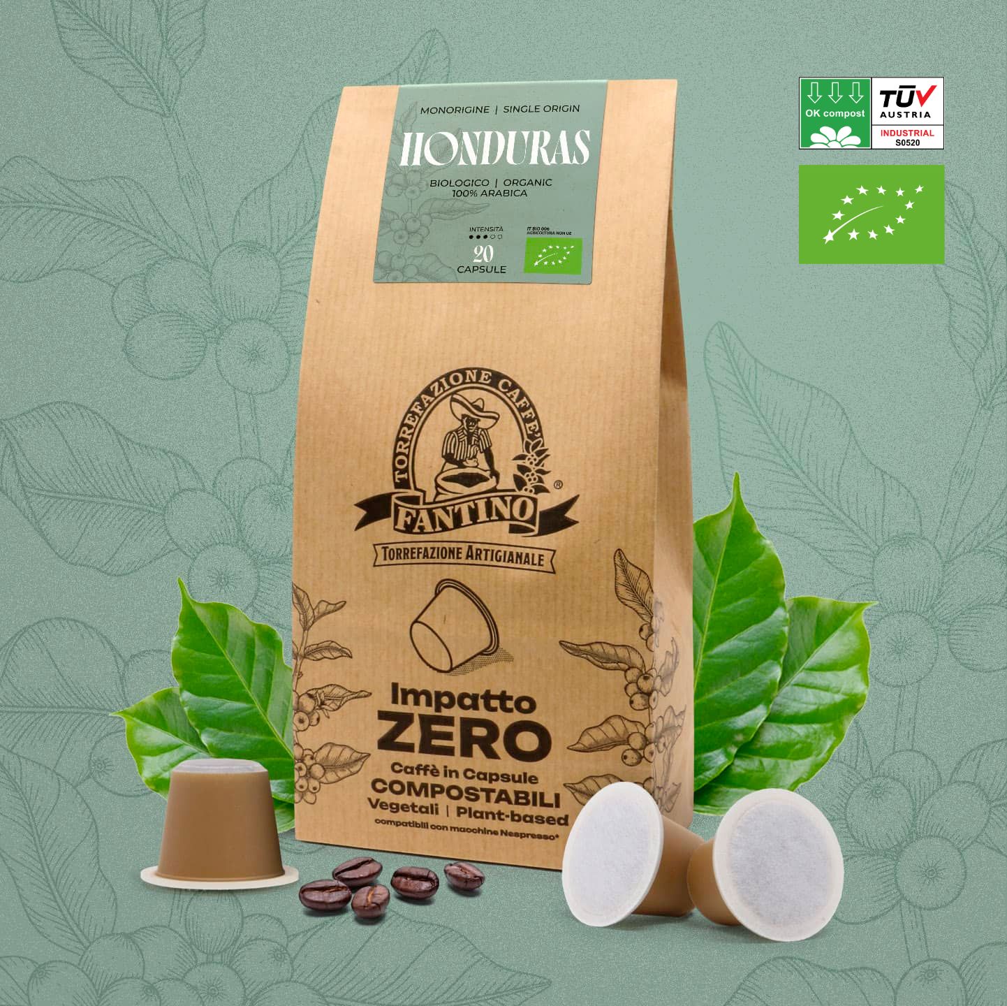 Impatto Zero Honduras 20 capsules compostables Caffè Fantino