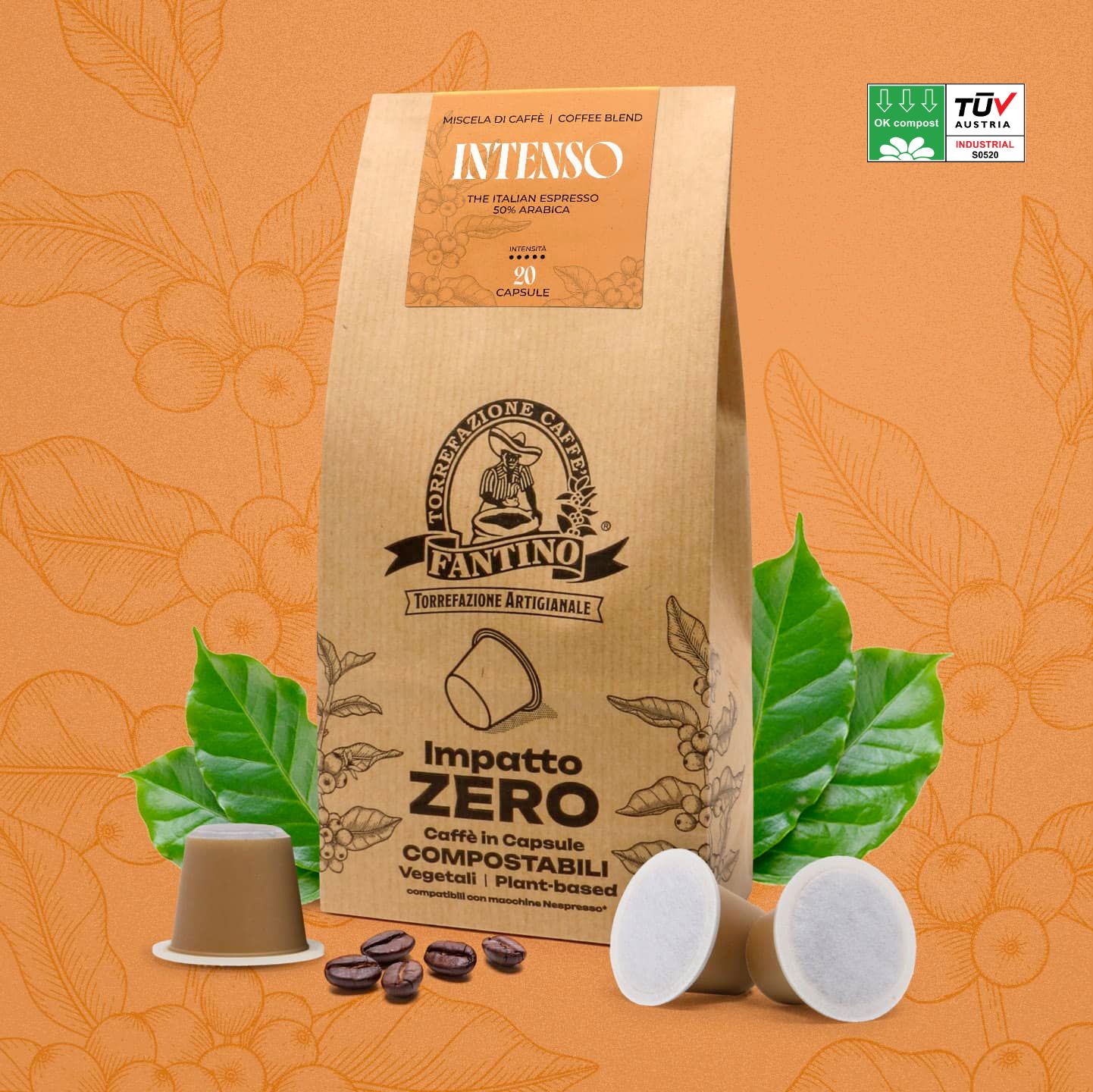 Impatto Zero Intenso 20 capsules compostables Caffè Fantino