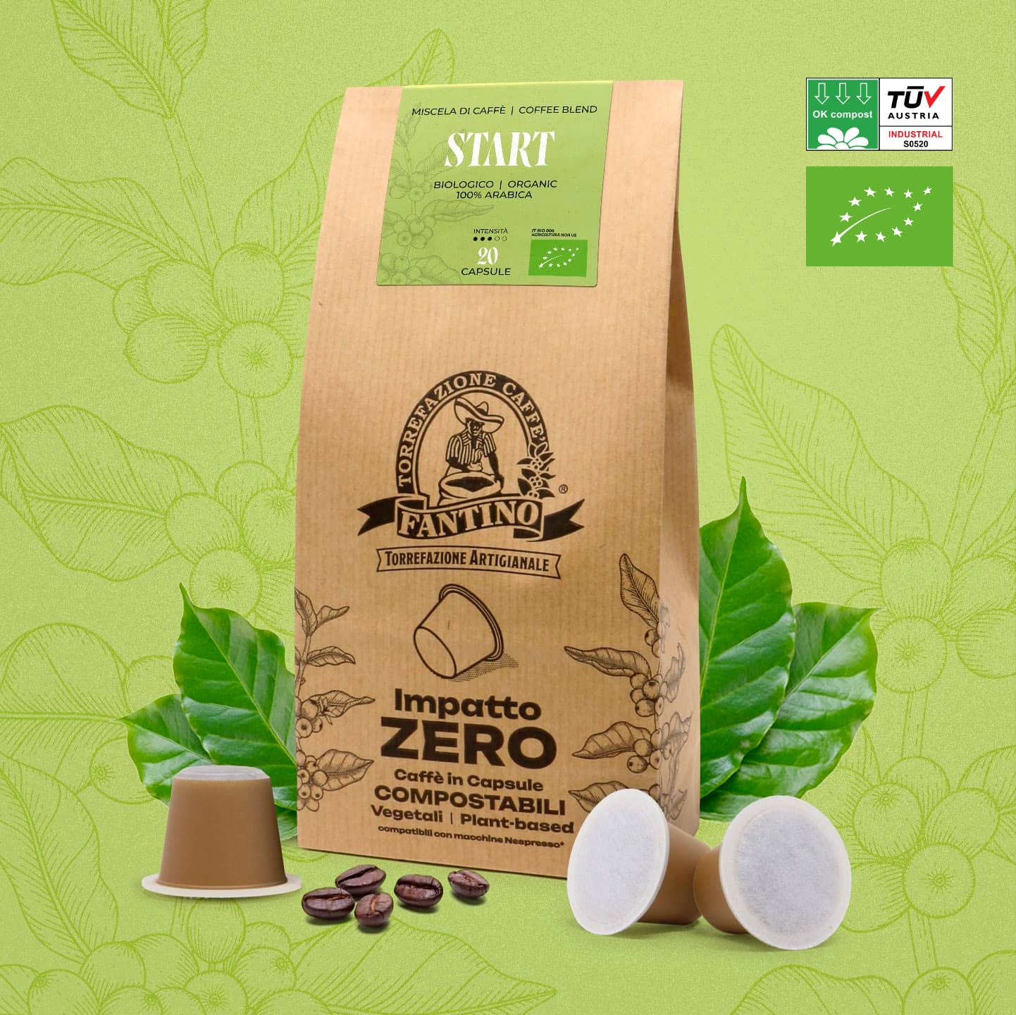 Impatto Zero Start 20 capsules compostables Caffè Fantino