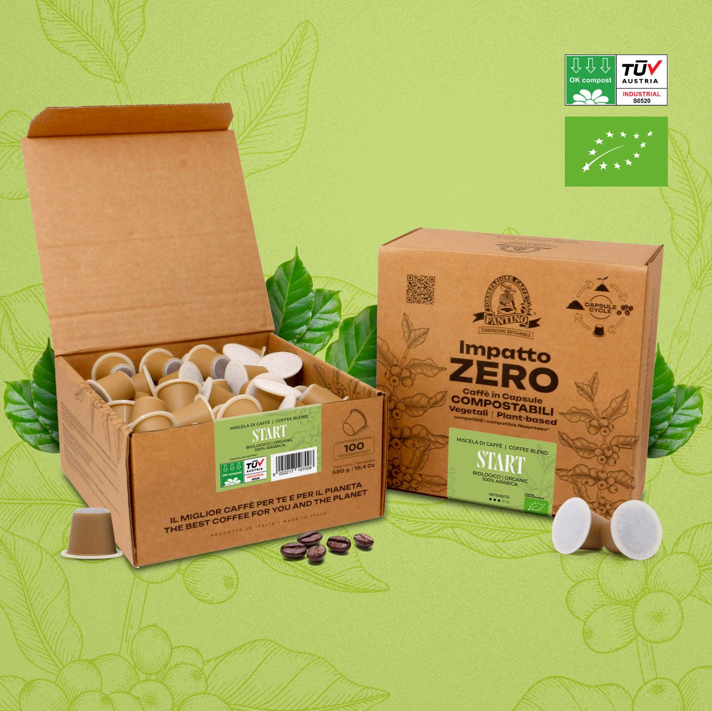 Impatto Zero Start 100 Capsules Compostables Caffè Fantino